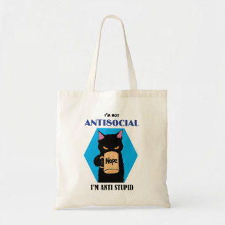 Cute Black Cat having cafe Tote Bag トートバッグ