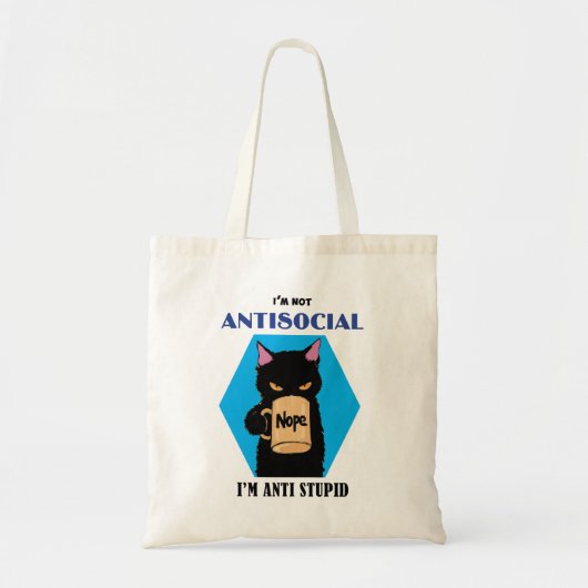Cute Black Cat having cafe Tote Bag トートバッグ (正面)