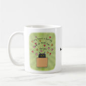 Cute Black Cat In Box Cat Lover Custom Name コーヒーマグカップ (左)