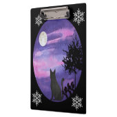 Cute Black Cat inder sky romntic\watercolor クリップボード (左)