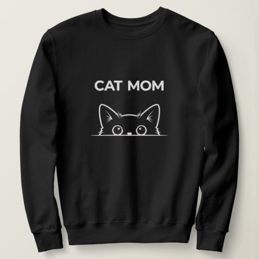 cute black cat mom hoodies スウェットシャツ (デザイン正面)