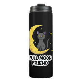 Cute Black Cat on Moon - Full Moon Friend タンブラー