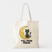 Cute Black Cat on Moon - Full Moon Friend トートバッグ (裏面)
