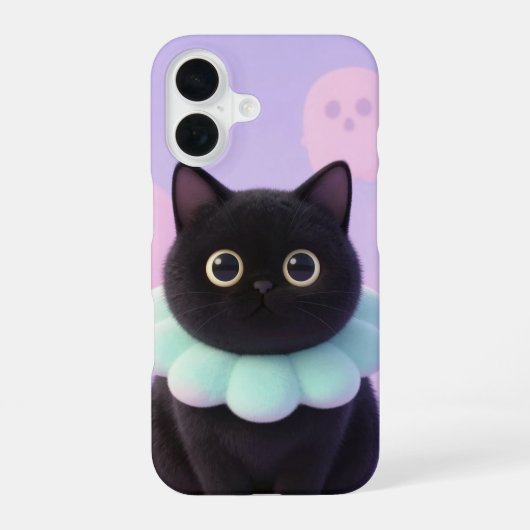 Cute Black Cat Pastel Halloween Case iPhone 16ケース (裏面)