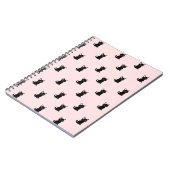 Cute Black Cat Pattern on Pastel Pink ノートブック (左側)