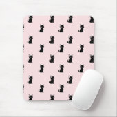Cute Black Cat Pattern on Pastel Pink マウスパッド (マウス)