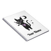 Cute Black Cat Personalized Notebook ノートブック (右側)