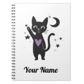 Cute Black Cat Personalized Notebook ノートブック (正面)