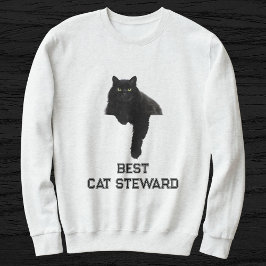 Cute Black Cat Photo Funny Quote Personalized Pet スウェットシャツ