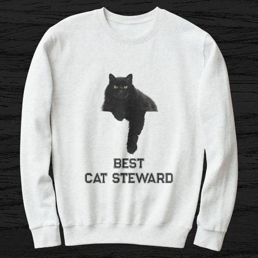 Cute Black Cat Photo Funny Quote Personalized Pet スウェットシャツ