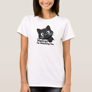 Cute Black Cat Shirt - Im Watching you Tシャツ