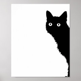 Cute Black Cat Side Look Poster for Cat Lovers ポスター