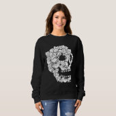 Cute Black Cat Skull Kitty Skeleton Scary Hallowee スウェットシャツ (正面フル)