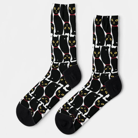 Cute Black Cat Socks Gift for Black Cat Lovers  ソックス (左)