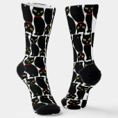 Cute Black Cat Socks Gift for Black Cat Lovers  ソックス (傾斜あり)