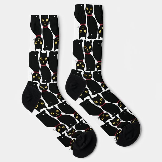 Cute Black Cat Socks Gift for Black Cat Lovers  ソックス (右)