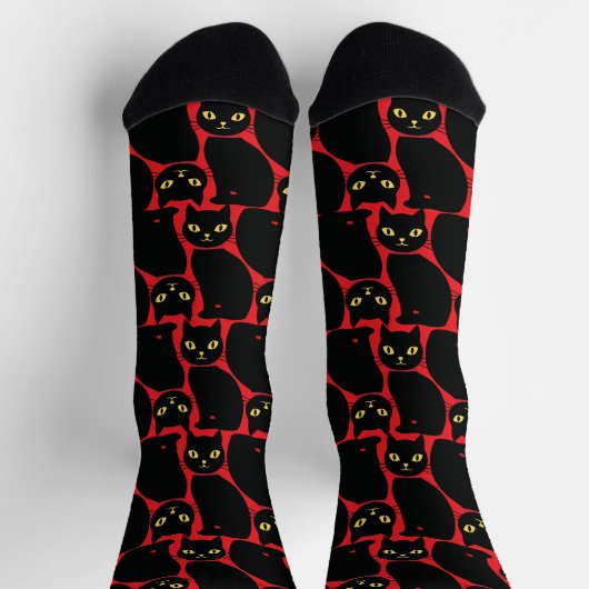 Cute Black Cat Socks Gift for Black Cat Lovers  ソックス (上部)
