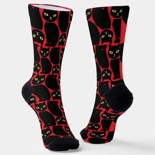 Cute Black Cat Socks Gift for Black Cat Lovers  ソックス (傾斜あり)