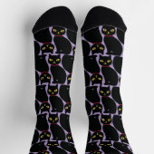 Cute Black Cat Socks Gift for Black Cat Lovers ソックス (上部)