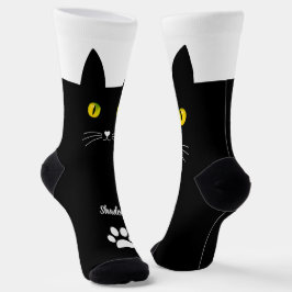 Cute Black Cat Socks Gift for Cat Lovers ソックス