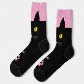 Cute Black Cat Socks Gift for Cat Lovers ソックス (左)