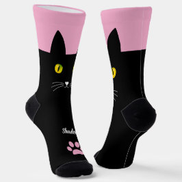 Cute Black Cat Socks Gift for Cat Lovers ソックス