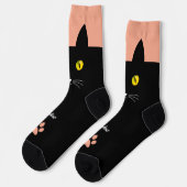 Cute Black Cat Socks Gift for Cat Lovers ソックス (左)
