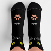 Cute Black Cat Socks Gift for Cat Lovers ソックス (上部)