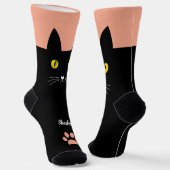Cute Black Cat Socks Gift for Cat Lovers ソックス (傾斜あり)