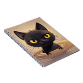 Cute Black Cat Swimming Journal Art ノートブック (右側)