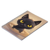 Cute Black Cat Swimming Journal Art ノートブック (左側)