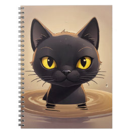 Cute Black Cat Swimming Journal Art ノートブック