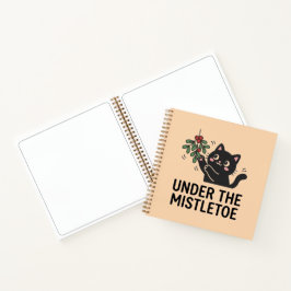 Cute Black Cat Under Mistletoe Christmas Planner ノートブック