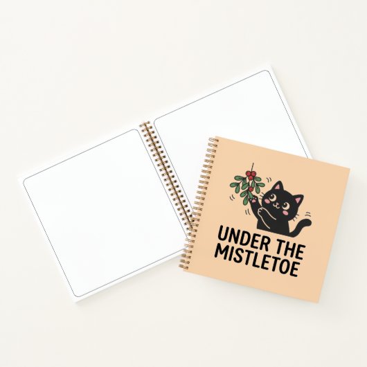Cute Black Cat Under Mistletoe Christmas Planner ノートブック (内部)
