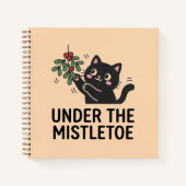 Cute Black Cat Under Mistletoe Christmas Planner ノートブック (正面)