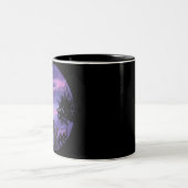  Cute Black Cat Under Moon  – cat lovers mug ツートーンマグカップ (中央)