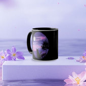  Cute Black Cat Under Moon  – cat lovers mug ツートーンマグカップ