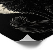 Cute Black Cat Witch Hat Moon Retro Coquette Boho  ポスター (角)