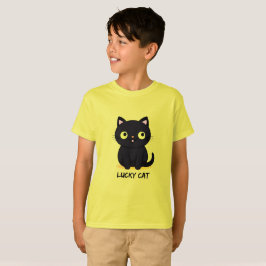 Cute Black Cat with Big Eyes Tシャツ