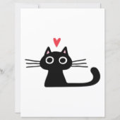 Cute Black Cat with Heart  Kitten Valentine Classi (裏面)