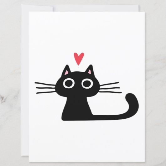 Cute Black Cat with Heart  Kitten Valentine Classi (正面)