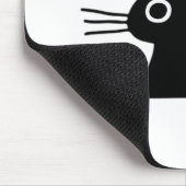 Cute Black Cat with Heart  Kitten Valentine Classi マウスパッド (コーナー)