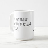 Cute Black Cat with Pink Bow Tie  コーヒーマグカップ (正面左)