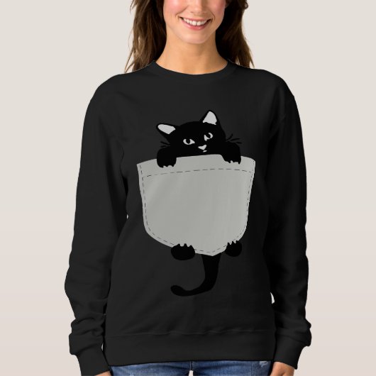 Cute Black cat You are my Meow Cat In Pocket Cute スウェットシャツ (正面)