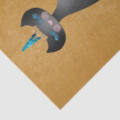 Cute Black Caticorn金ゴールドMonogramスクリプト名 薄葉紙 (詳細)