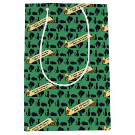 Cute Black Cats Happy Halloween! Trick Or Treat? ミディアムペーパーバッグ