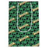 Cute Black Cats Happy Halloween! Trick Or Treat? ミディアムペーパーバッグ (裏面)