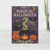 Cute Black Cats Spooky Halloween  カード (正面)