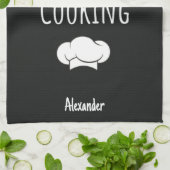 Cute Black Cooking Gifts For Baby Boys Kids Chef キッチンタオル (折り畳み)