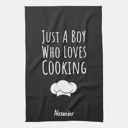 Cute Black Cooking Gifts For Baby Boys Kids Chef キッチンタオル (縦)